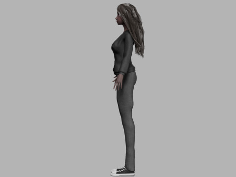 Young black woman V33202 Model 3D