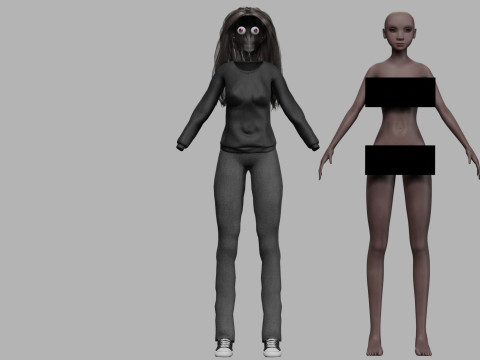 Young black woman V33202 Model 3D