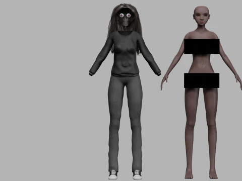 Young black woman V33202 3D Model