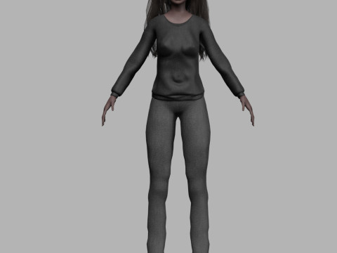 Young black woman V33202 Model 3D