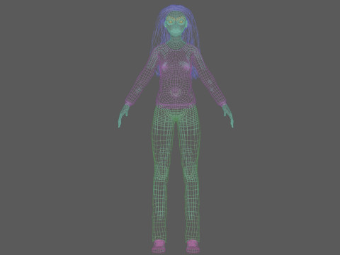 Young black woman V33202 Model 3D