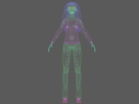 Young black woman V33202 3D Model