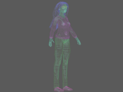 Young black woman V33202 Model 3D