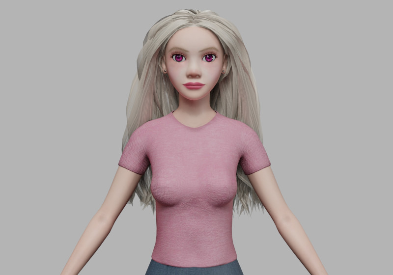 Young blond woman V30847 3D Model .c4d .max .obj .3ds .fbx .stl .blend 
