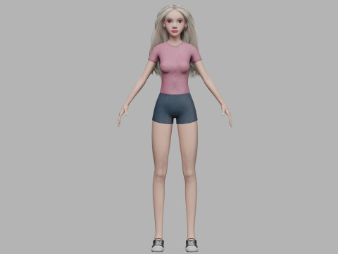 Young blond woman V30847 3D Model