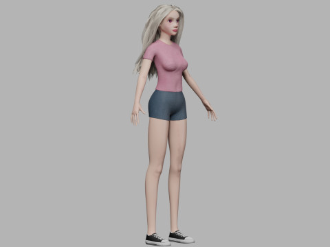 Young blond woman V30847 3D Model