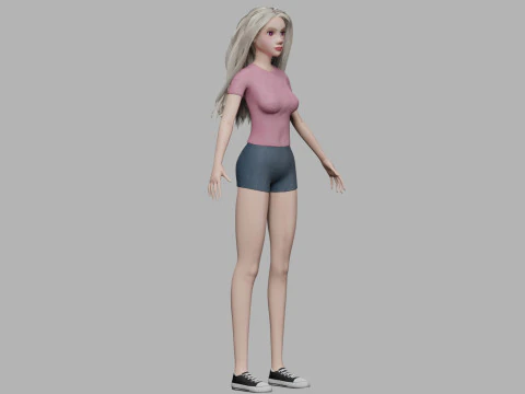 Young blond woman V30847 3D Model