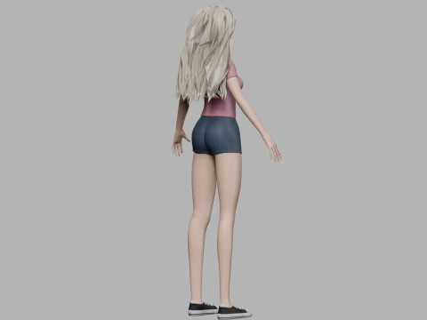 Young blond woman V30847 3D Model