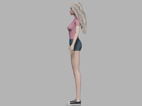 Young blond woman V30847 3D Model
