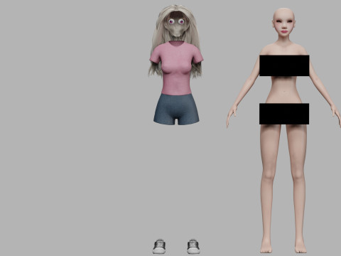 Young blond woman V30847 3D Model