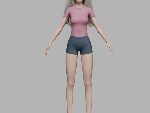 Young blond woman V30847 3D Model