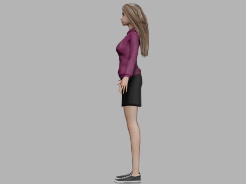 Young cartoon woman V32496 3D Model