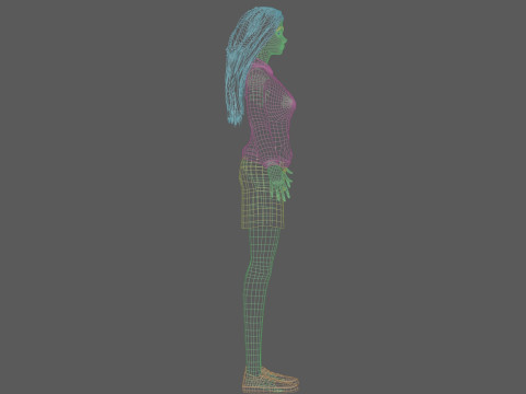 Young cartoon woman V32496 3D Model