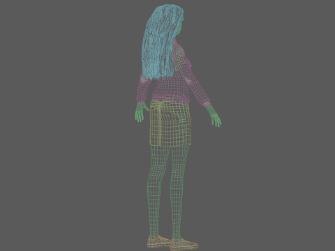 Young cartoon woman V32496 3D Model