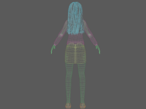 Young cartoon woman V32496 3D Model