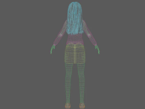Young cartoon woman V32496 3D Model