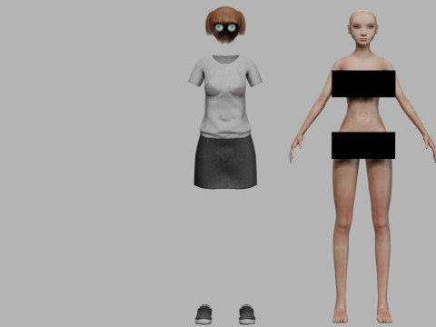 Young cool woman V20297 3D Model