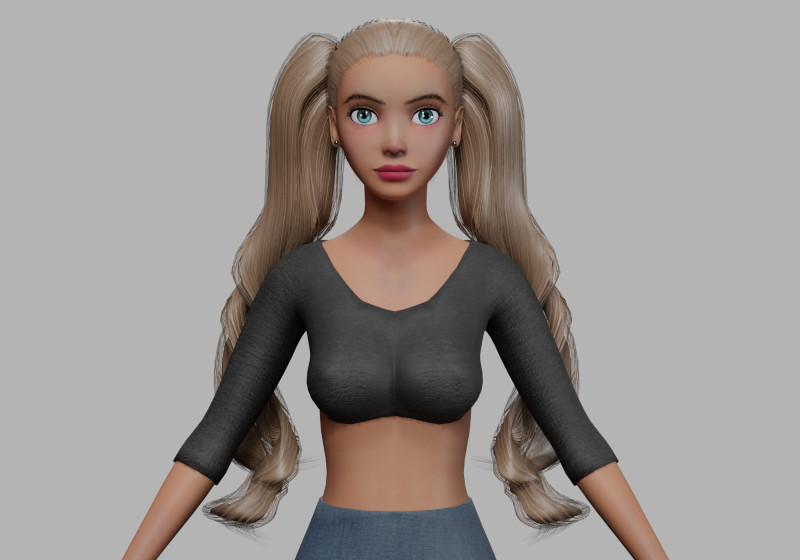 Young cute woman V32442 3D मॉडल .c4d .max .obj .3ds .fbx .stl .blend