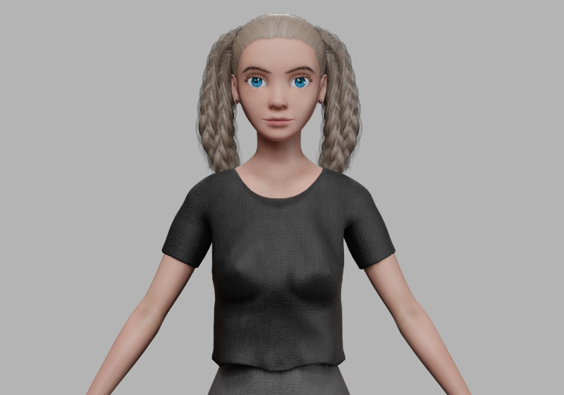 Young pretty woman V35134 3D Model .c4d .max .obj .3ds .fbx .stl .blend