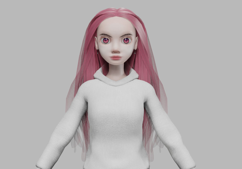 Basic cartoon woman V33204 3D Модель .c4d .max .obj .3ds .fbx .stl .blend