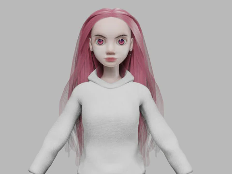 Donna cartoon di base V33204 Modello 3D