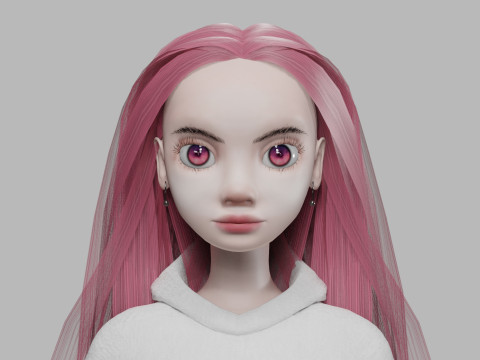 Basic cartoon woman V33204 3D Модель