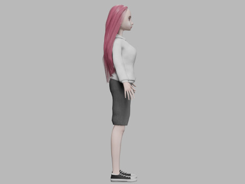 Basic cartoon woman V33204 3D Модель