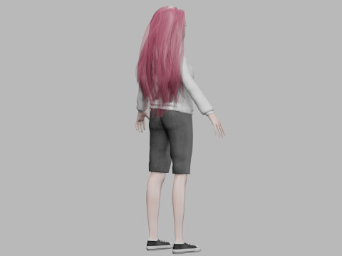 Basic cartoon woman V33204 3D Модель