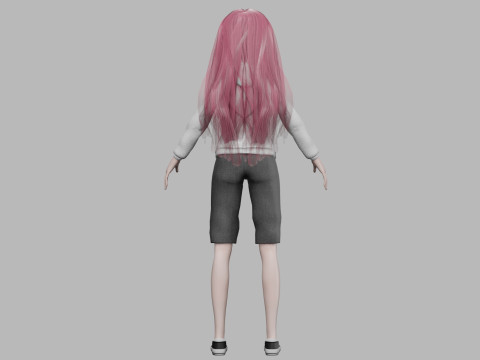 Basic cartoon woman V33204 3D Модель