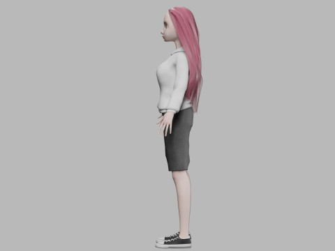 Basic cartoon woman V33204 3D Модель