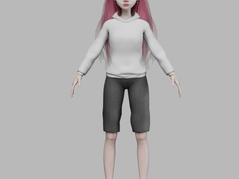 Basic cartoon woman V33204 3D Модель