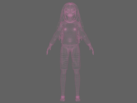 Basic cartoon woman V33204 3D Модель