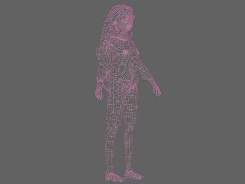 Basic cartoon woman V33204 3D Модель