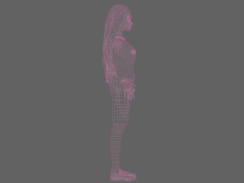 Basic cartoon woman V33204 3D Модель