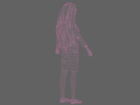 Basic cartoon woman V33204 3D Модель
