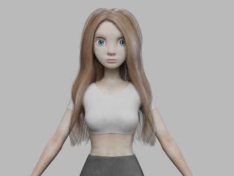 Basic teen woman V26464 3D Модель