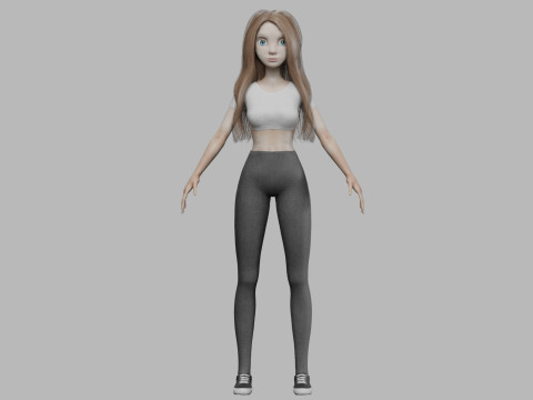 Basic teen woman V26464 3D मॉडल