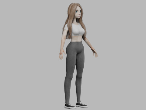 Basic teen woman V26464 3D मॉडल