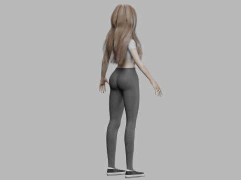 Basic teen woman V26464 3D मॉडल