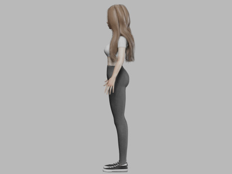 Basic teen woman V26464 3D मॉडल