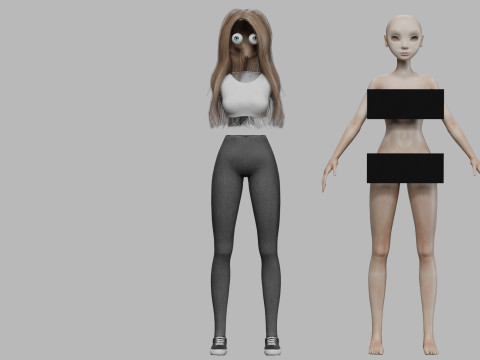Basic teen woman V26464 3D मॉडल