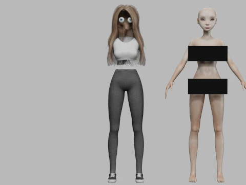 Basic teen woman V26464 3D Model