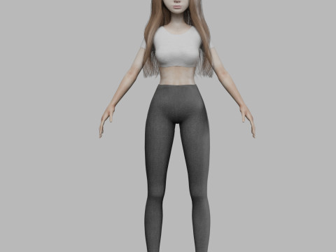 Basic teen woman V26464 3D मॉडल