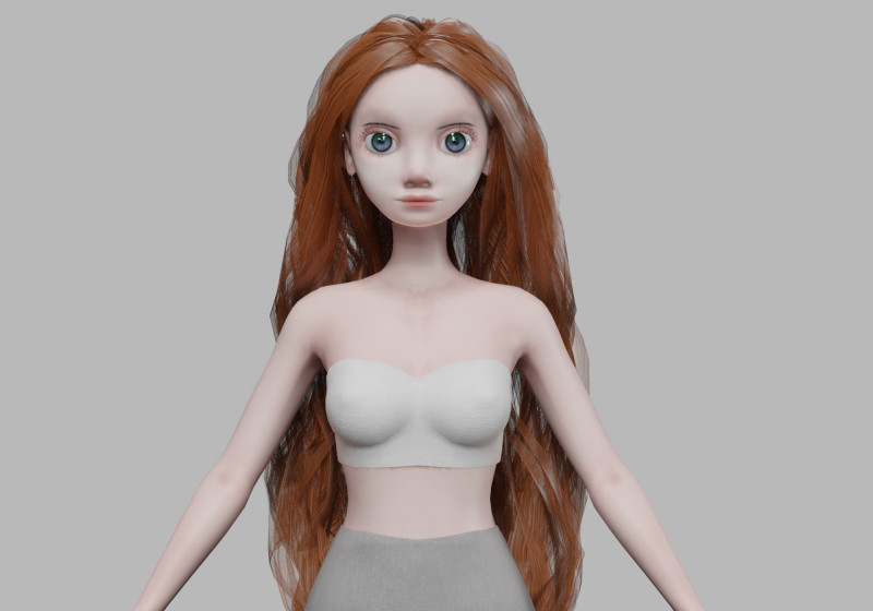 Beautiful cartoon woman V35328 3D Модель .c4d .max .obj .3ds .fbx .stl .blend 
