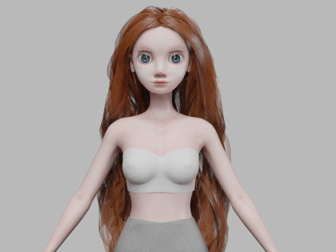Beautiful cartoon woman V35328 3D Модель