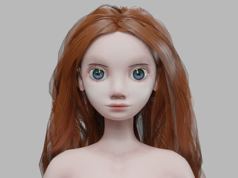 Beautiful cartoon woman V35328 3D Модель