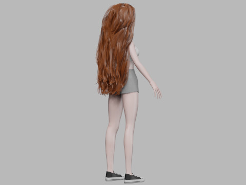 Beautiful cartoon woman V35328 3D Модель