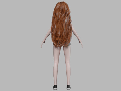 Beautiful cartoon woman V35328 3D Модель