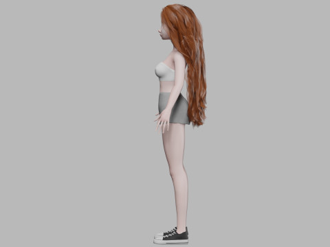 Beautiful cartoon woman V35328 3D Модель