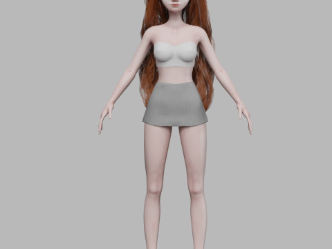 Beautiful cartoon woman V35328 3D Модель